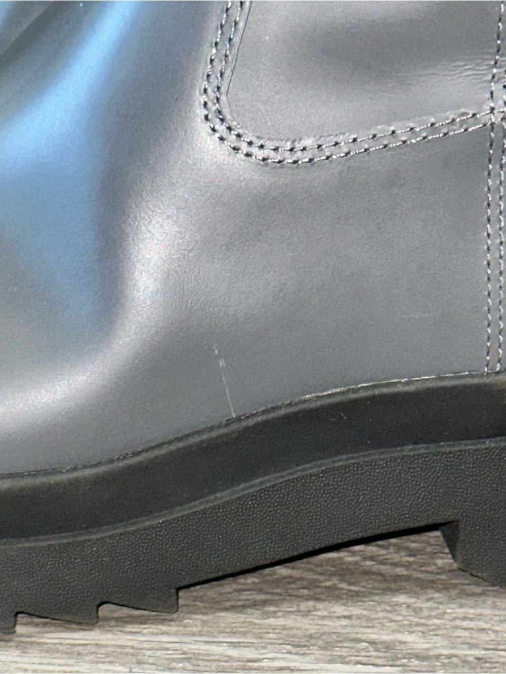 Eileen Fisher Floyd Graphite Grey Waterproof Leather Women’s 8 Booties Normcore - Picture 3 of 13